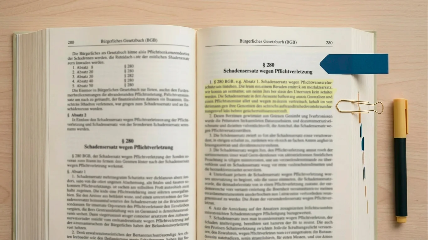 Aufgeschlagenes Gesetzbuch mit hervorgehobenem Artikel als Symbol für Art. 56A des maltesischen Gaming Act