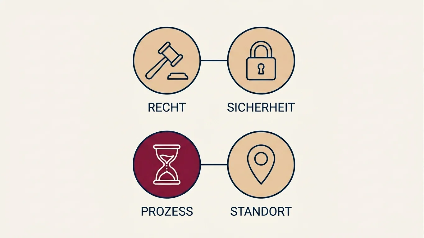 Schematische Übersicht der vier Folgenpunkte von Bill 55 für deutsche Spieler in Iconform