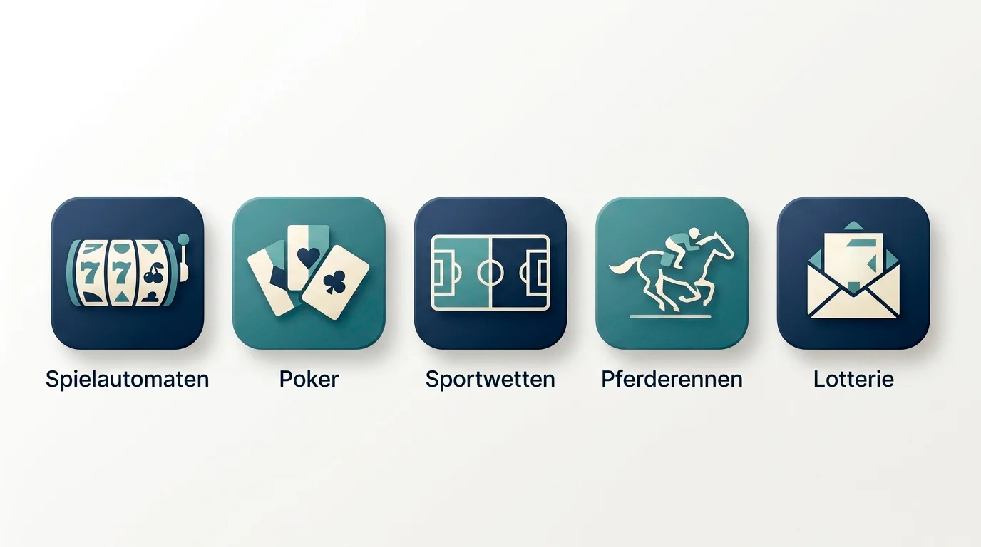 Die fünf bundeseinheitlich zulässigen Spielformen unter dem Glücksspielstaatsvertrag 2021