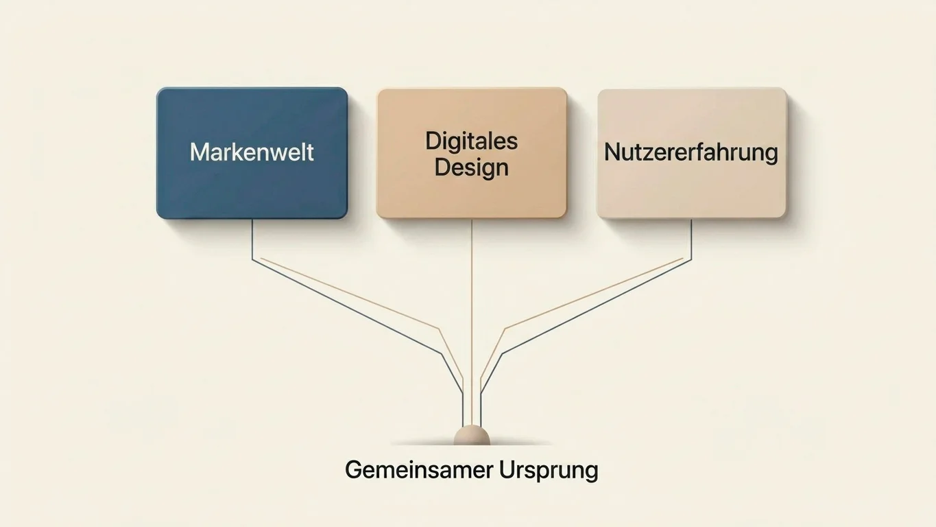 Stilisiertes Netzwerk aus drei Domains und einer dahinter verborgenen Wurzelknoten-Struktur als Symbol für Whitelabel-Karussell und Spiegel-Domains